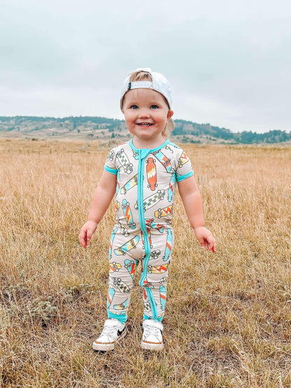 Skater Boy Bamboo Short Sleeve Sleeper (FINAL SALE)