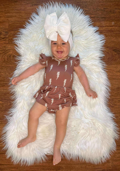 Rust Bolts Bamboo Skirted Romper (FINAL SALE)