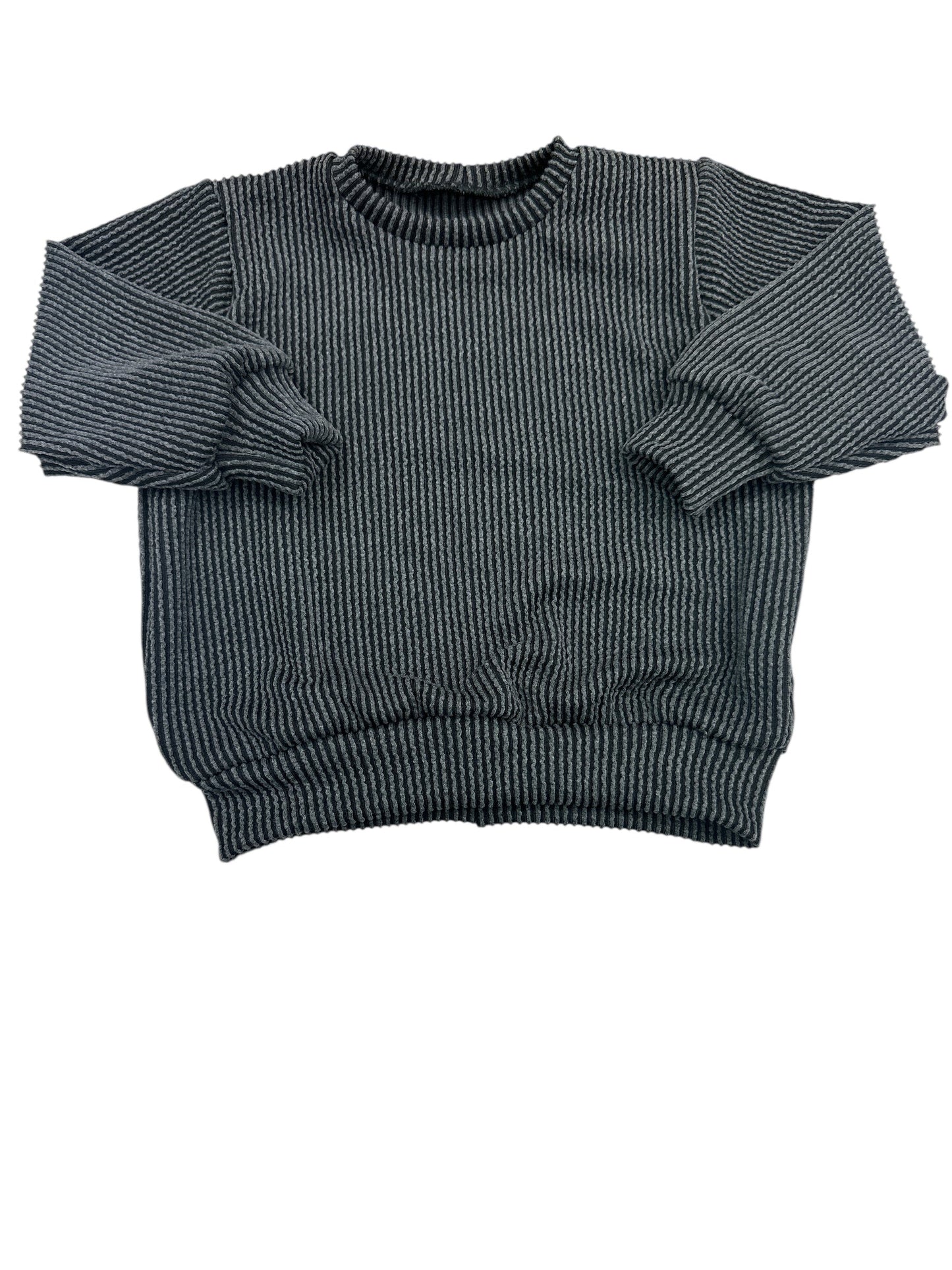 Black Ribbed Knit Oversized Sweater