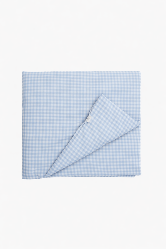 Blue White Gingham Crib Quilted Blanket