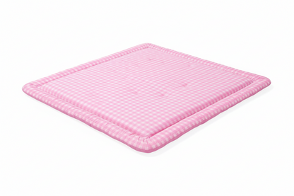 Pink Gingham Padded Baby Play Mat