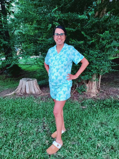 Blue Ribbon Dreams Women's Bamboo Button Up PJ Set