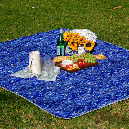 The Shwally Picnic Blanket - Wavy Rainbows