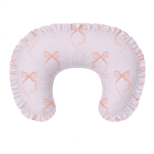 Pink Bow Ruffle Nursing Pillow Cover