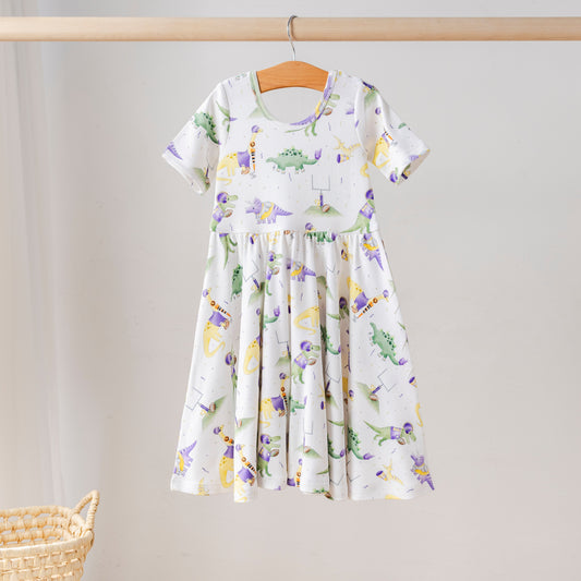 LSU Dino All-Stars Organic Cotton Dress for Kids