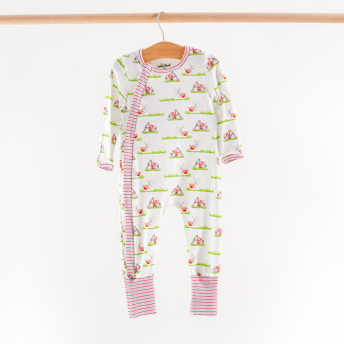 White Bulldog Mascot Mania Organic Cotton Kids Pajamas