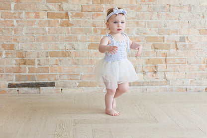 Cosette - Smocked Tulle Bodysuit Dress