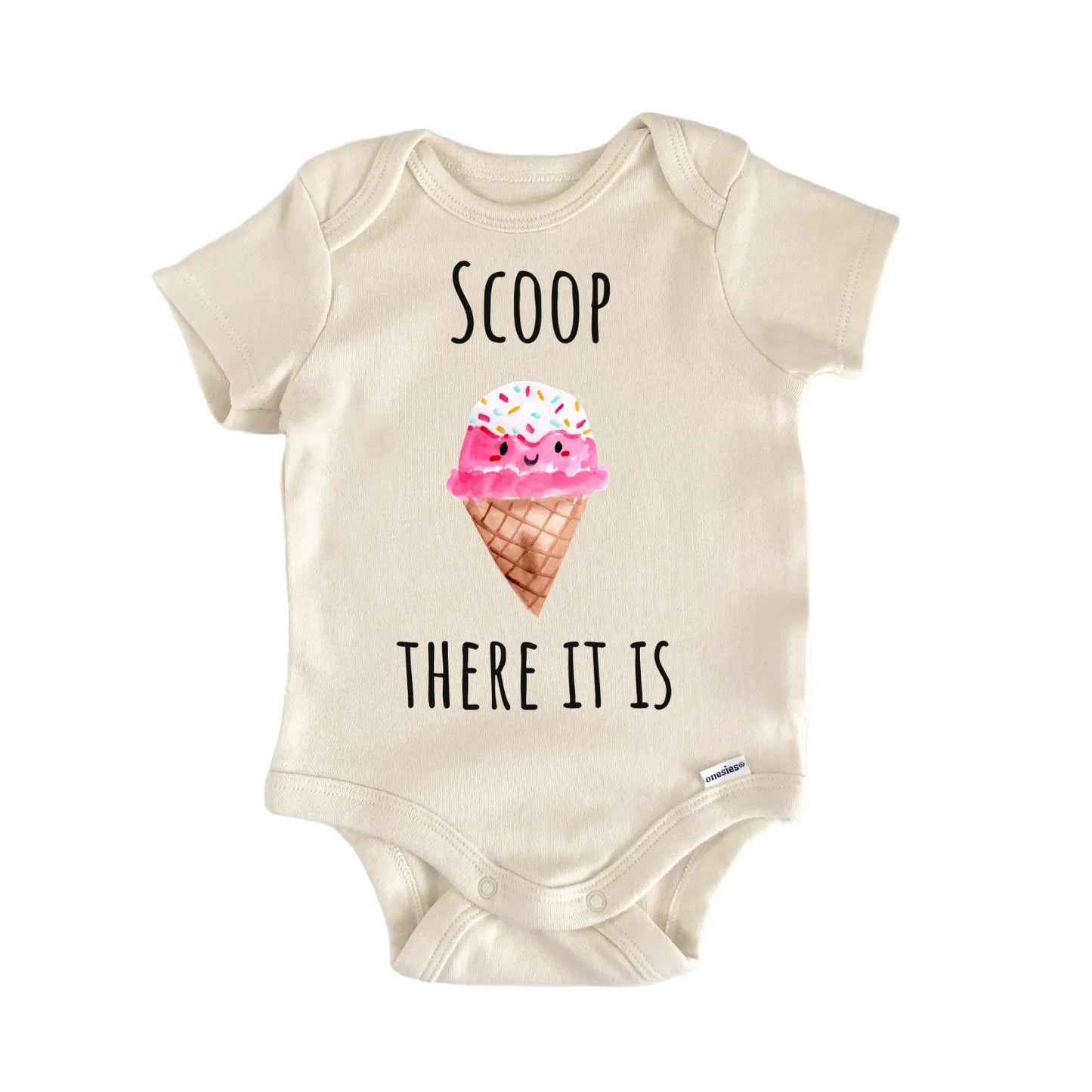 Icecream Cone Scoop Pink Summer Baby Gift Baby Bodysuit