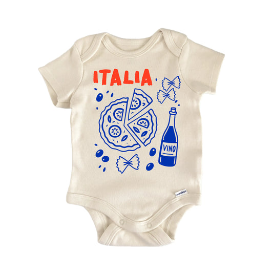 Italian Italy Pizza Wine Newborn Baby Onesie® Onesie®