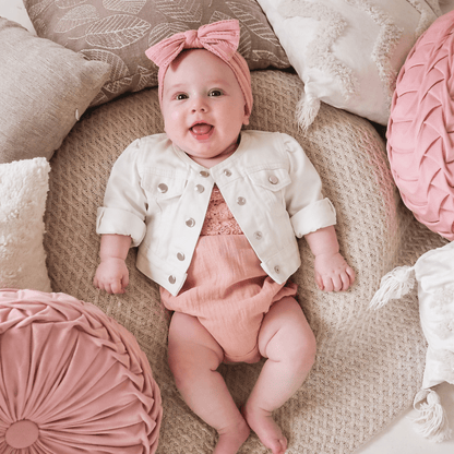 Ivory Cropped Denim Jacket - Infant