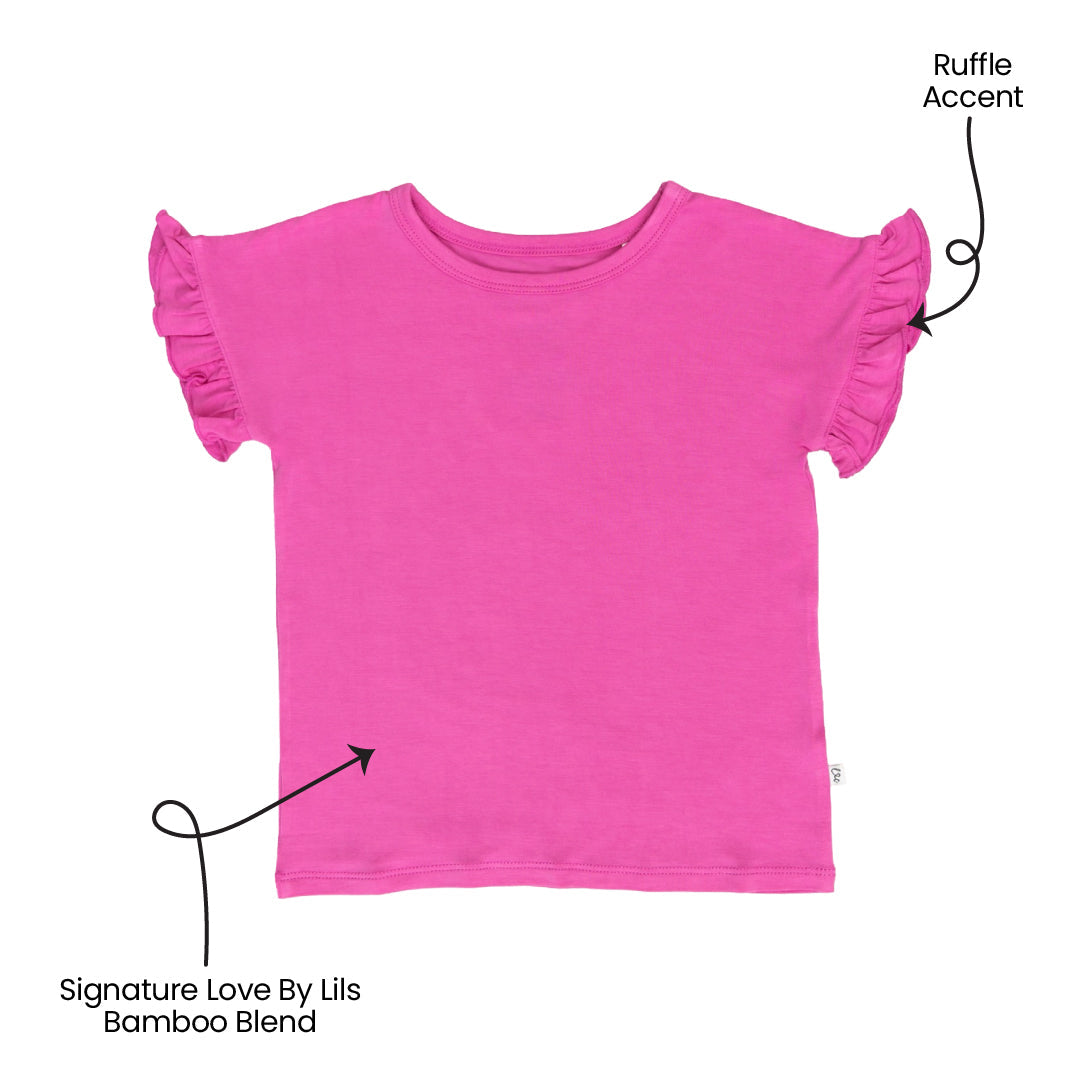 Korrie Pink Bamboo Ruffle Tee