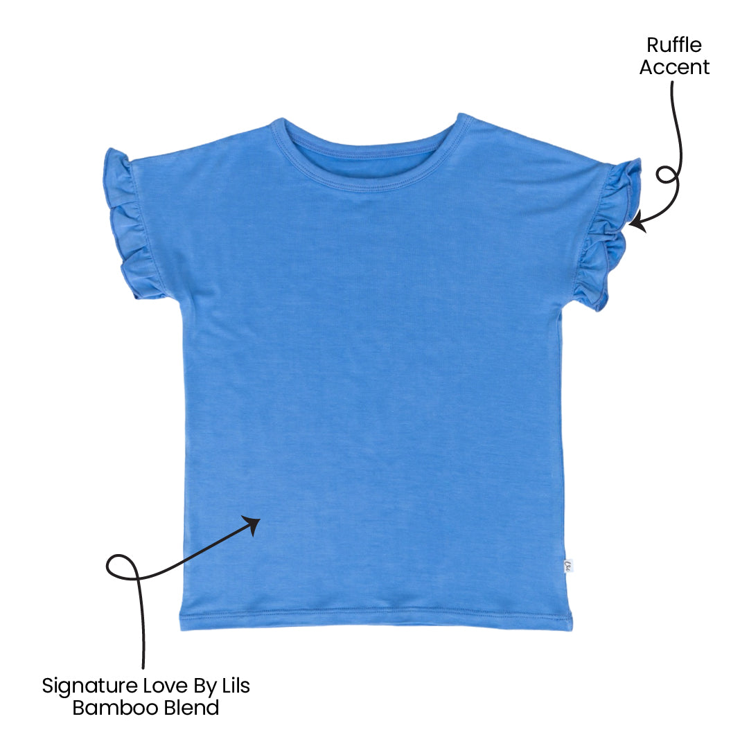 Korrie Purple Bamboo Ruffle Tee