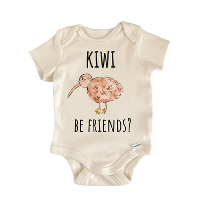 Kiwi Be Friends Bird Feather Baby Gift Baby Bodysuit