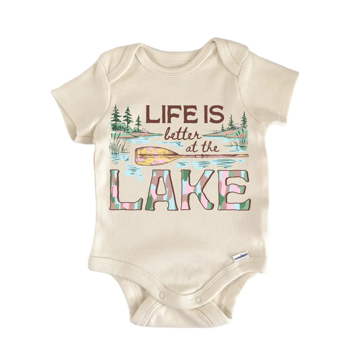 Lake Summer Canoe Oar Infant Gift Baby Bodysuit