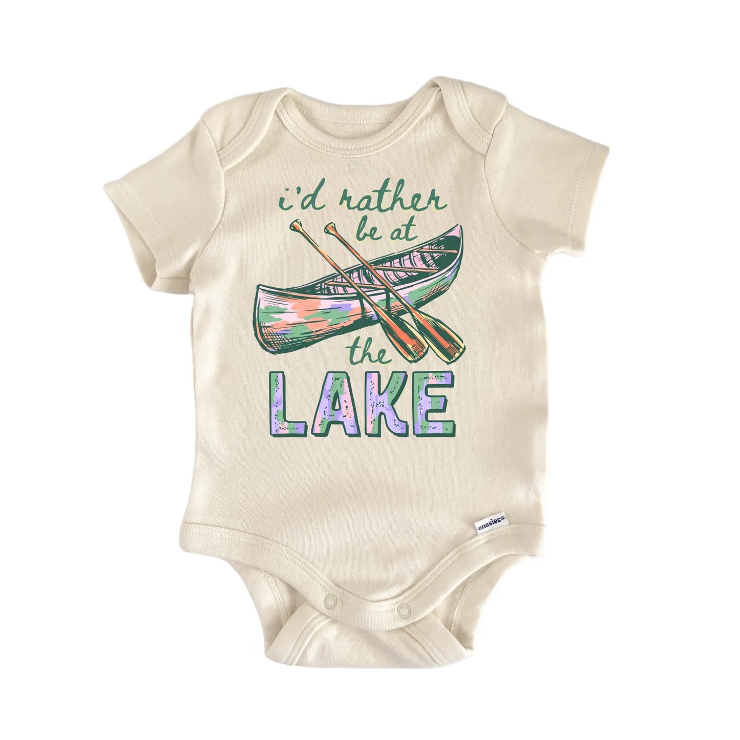 Lake Summer Canoe Newborn Gift Baby Bodysuit