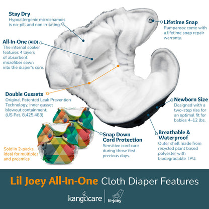 Lil Joey All In One Cloth Diaper (2 pk) - Tadpole