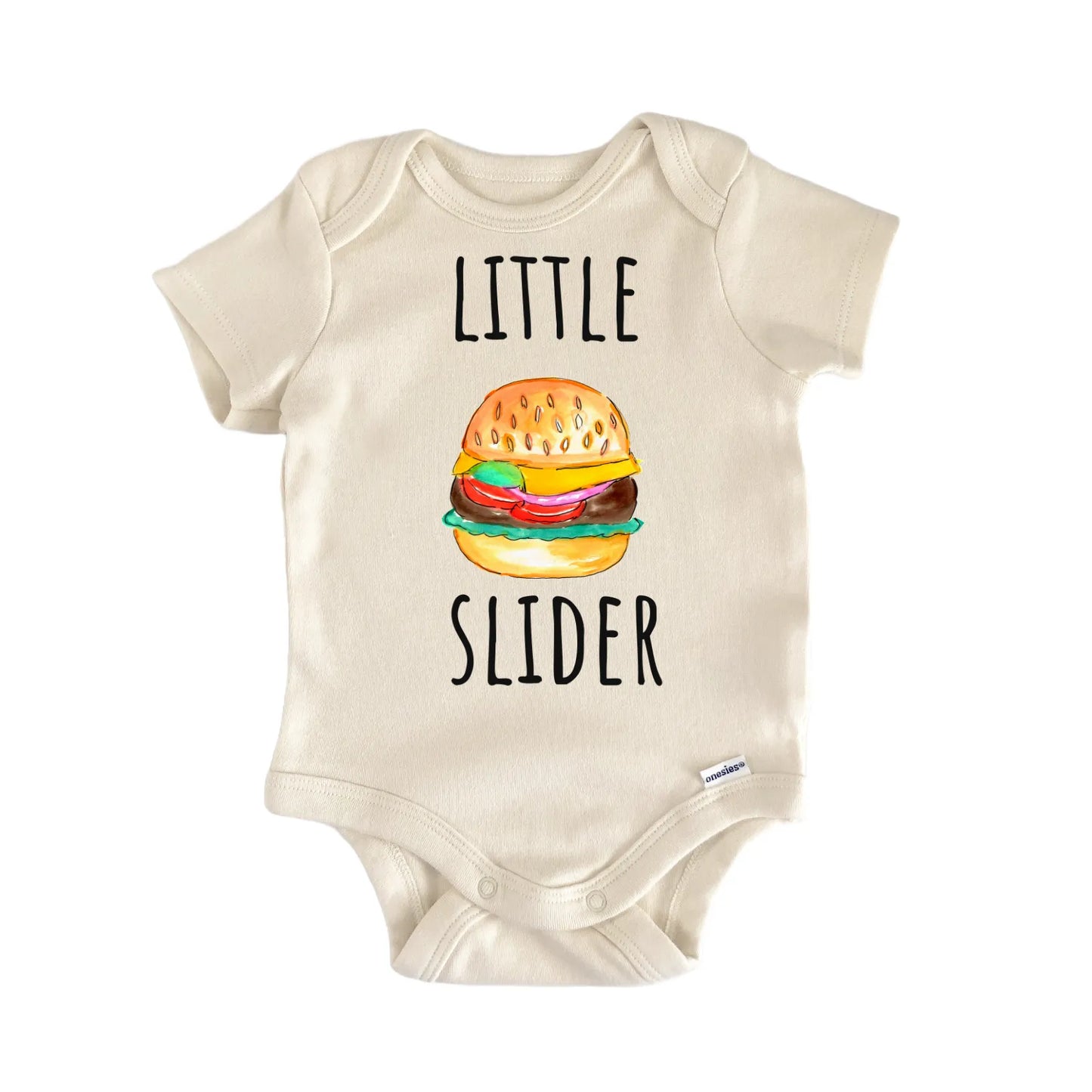 Little Slider Hamburger Burger BBQ Infant Gift Baby Bodysuit