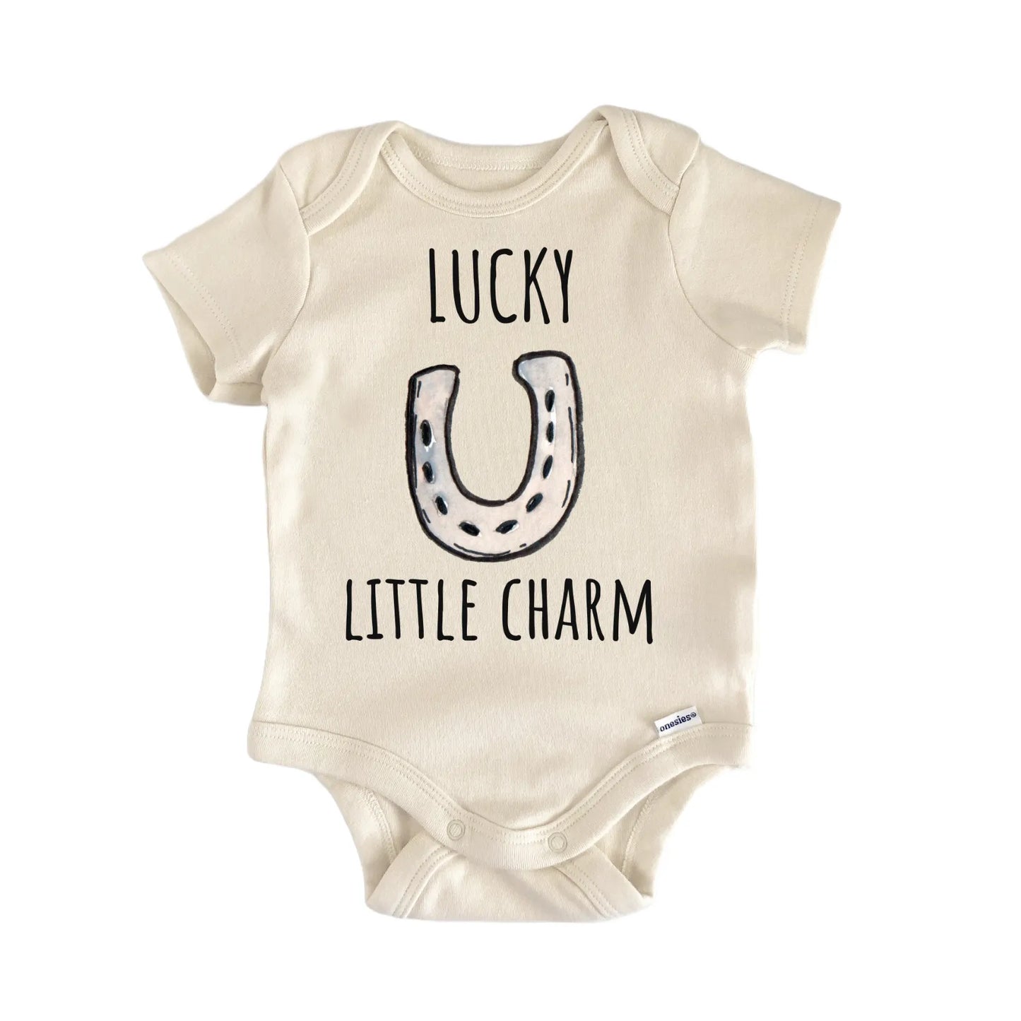 Lucky Charm Horseshoe Horse Equestrian Infant Gift Baby Bodysuit