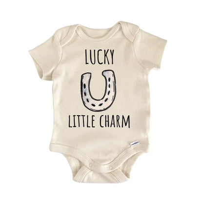 Lucky Charm Horseshoe Horse Equestrian Infant Gift Baby Bodysuit