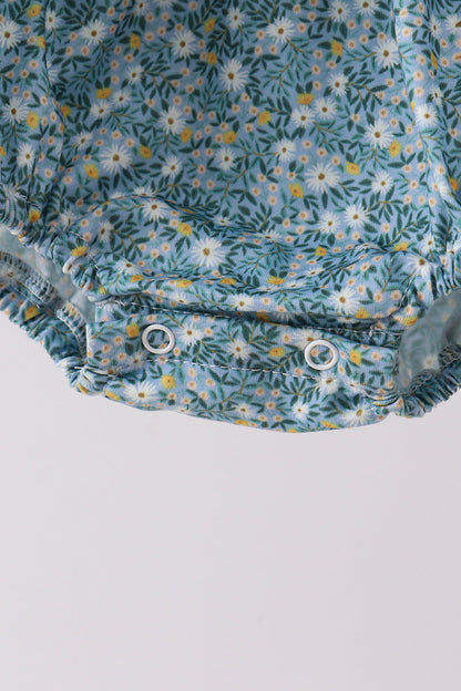 Teal Floral Lace Bow Bubble