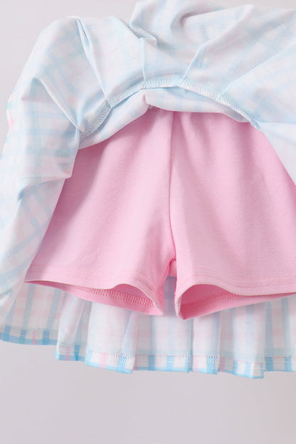 Pink Crocodile Smocked Skorts Set