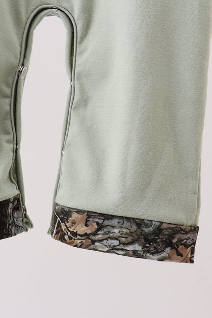 Sage Hunting Embroidered Romper