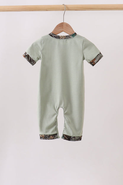 Sage Hunting Embroidered Romper