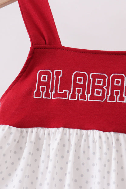 Maroon Alabama Applique Ruffle Shorts Set