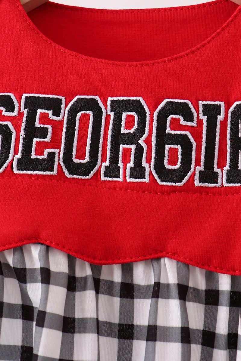 Red Georgia Applique Gingham Bubble