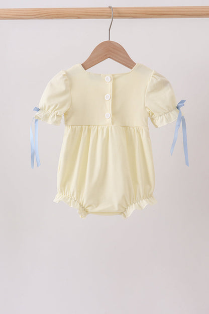 Cream smocked bubble