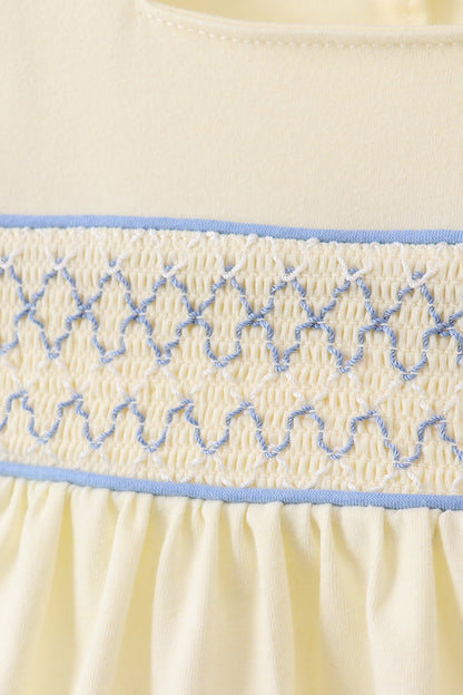 Cream smocked bloomer set