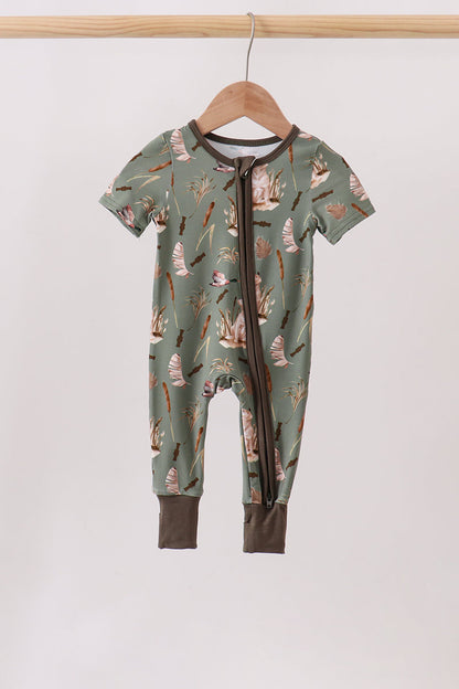 Green Hunting Bamboo Romper