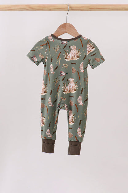 Green Hunting Bamboo Romper
