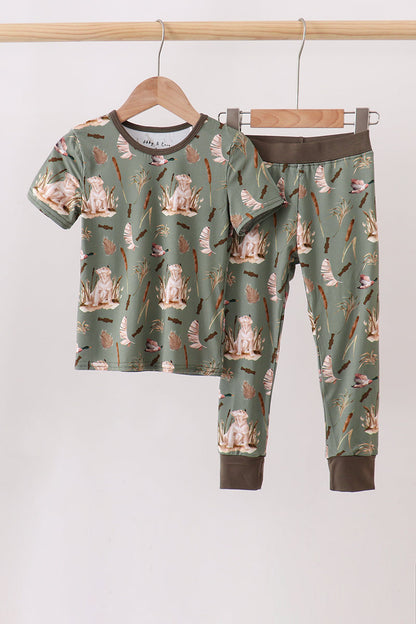 Green Hunting Bamboo Pajama Set