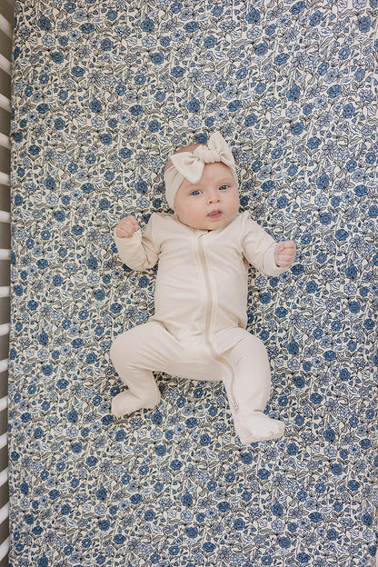 Bluebell Pointelle Bamboo Stretch Crib Sheet