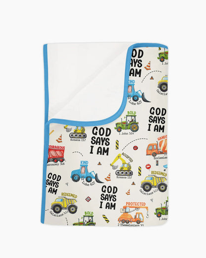 God Says I Am Boy Bamboo Blanket