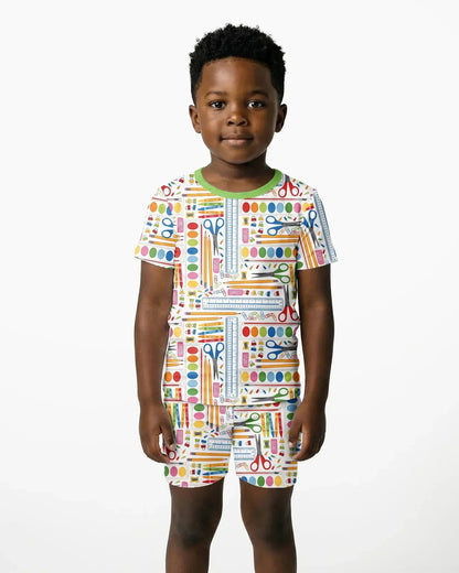 Craft Corner Bamboo Two Piece Short Sleeve Shorts Pajama Set