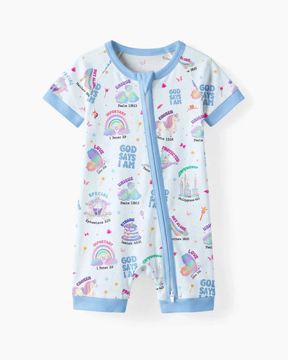 God Says I Am Girl Bamboo Shorty Zippy