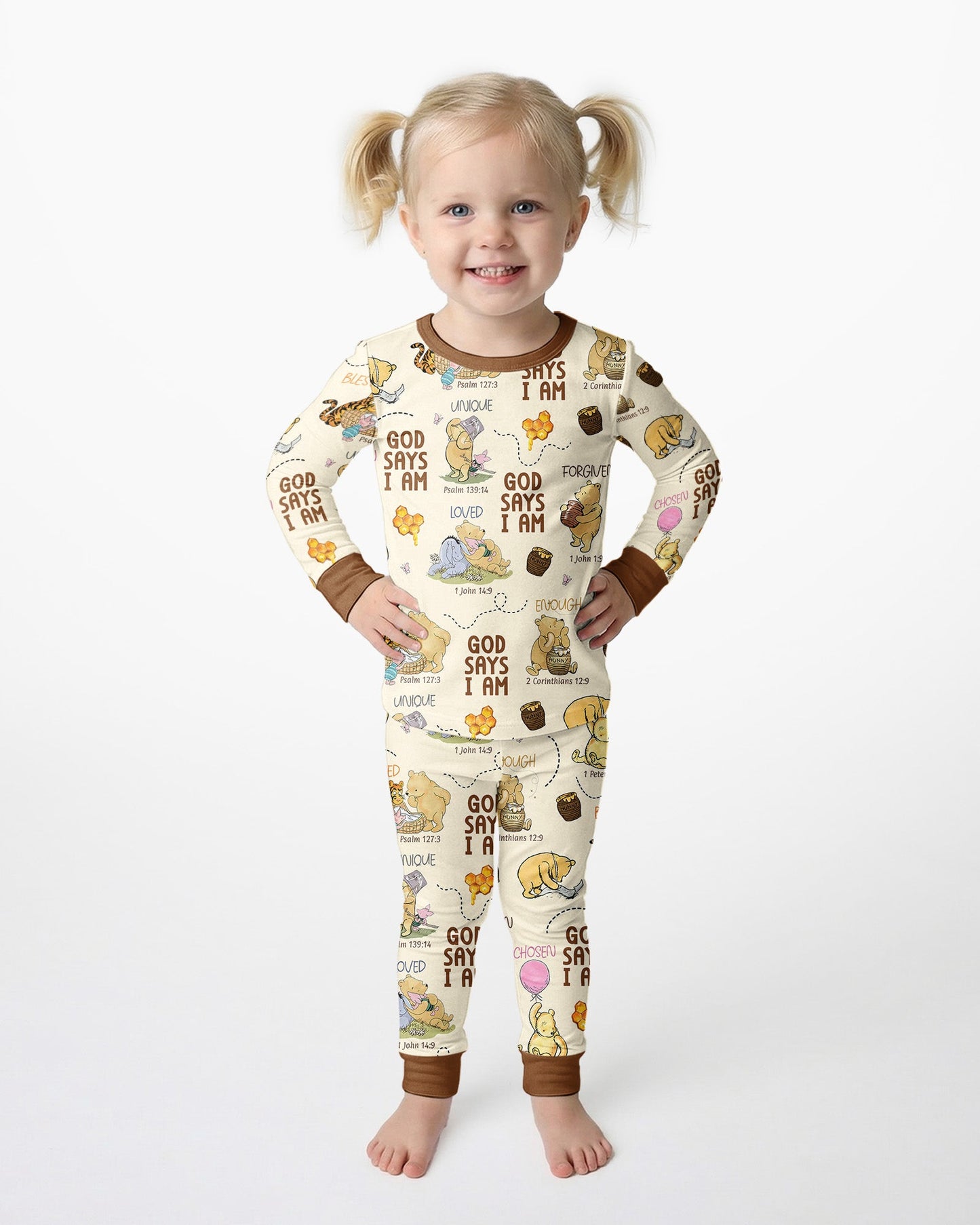 God Says I Am – Little Blessings Bamboo Two Piece Long Sleeve Pajama Set