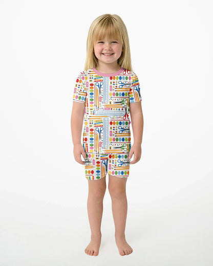 Craft Corner Bamboo Two Piece Short Sleeve Shorts Pajama Set