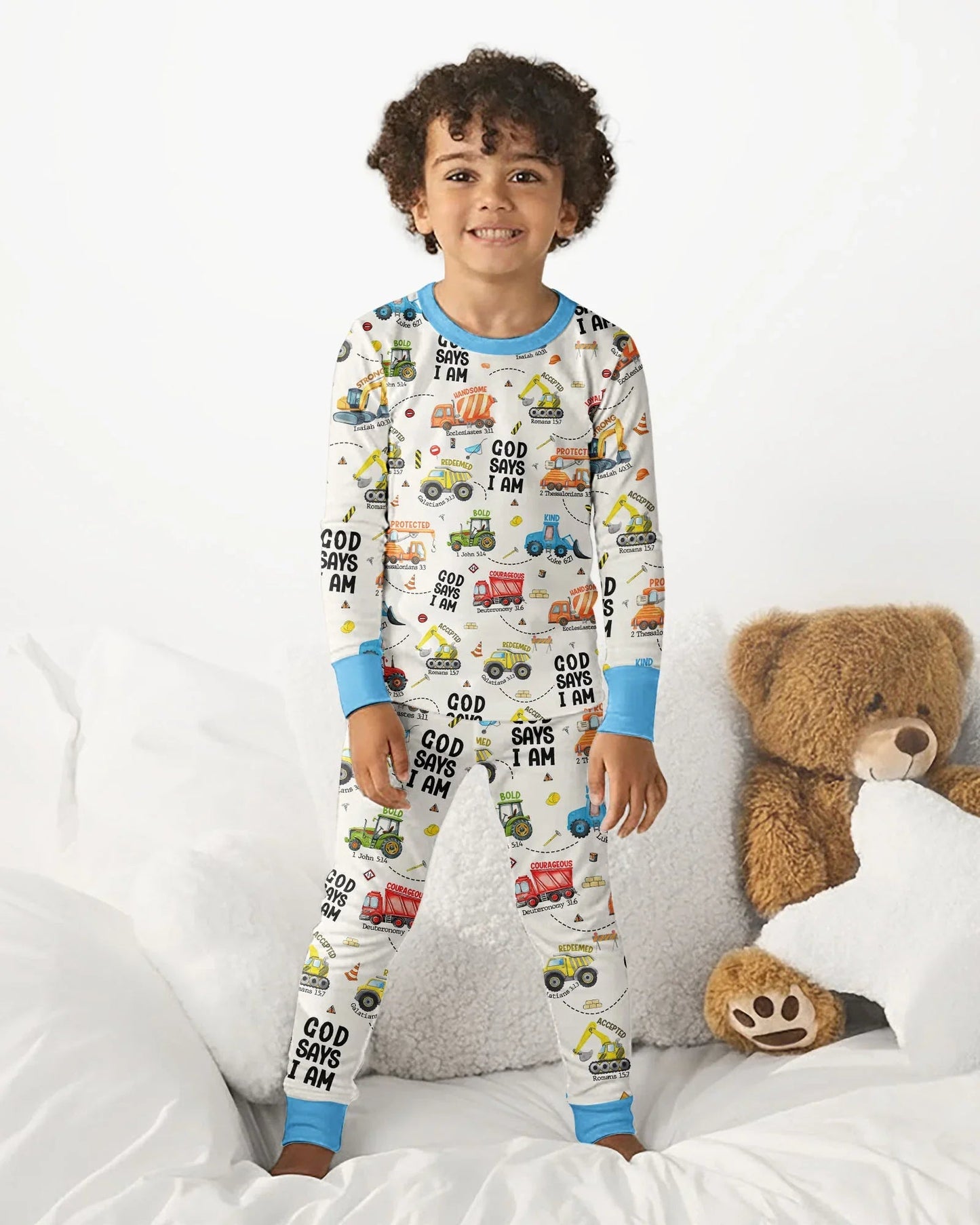 God Says I Am Boy Bamboo Two Piece Long Sleeve Pajama Set