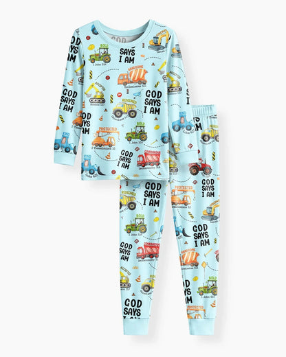 God Says I Am Boy Bamboo Two Piece Long Sleeve Pajama Set