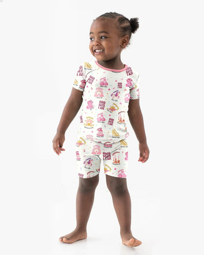 God Says I Am Girl Bamboo Two Piece Short Sleeve Shorts Pajama Set