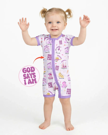 God Says I Am Girl Bamboo Shorty Zippy