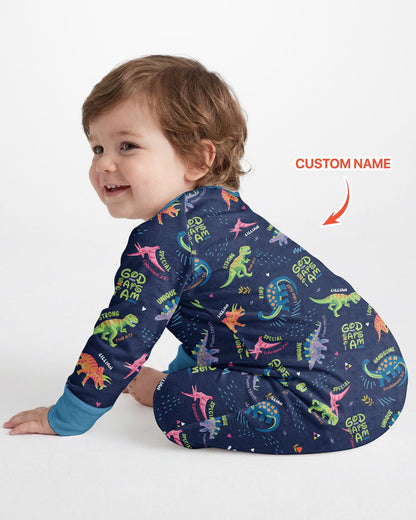 Custom Name God says I am Dinosaur Bamboo Convertible Zippy