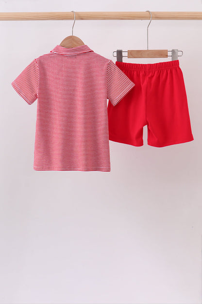 Red School bus Polo Set