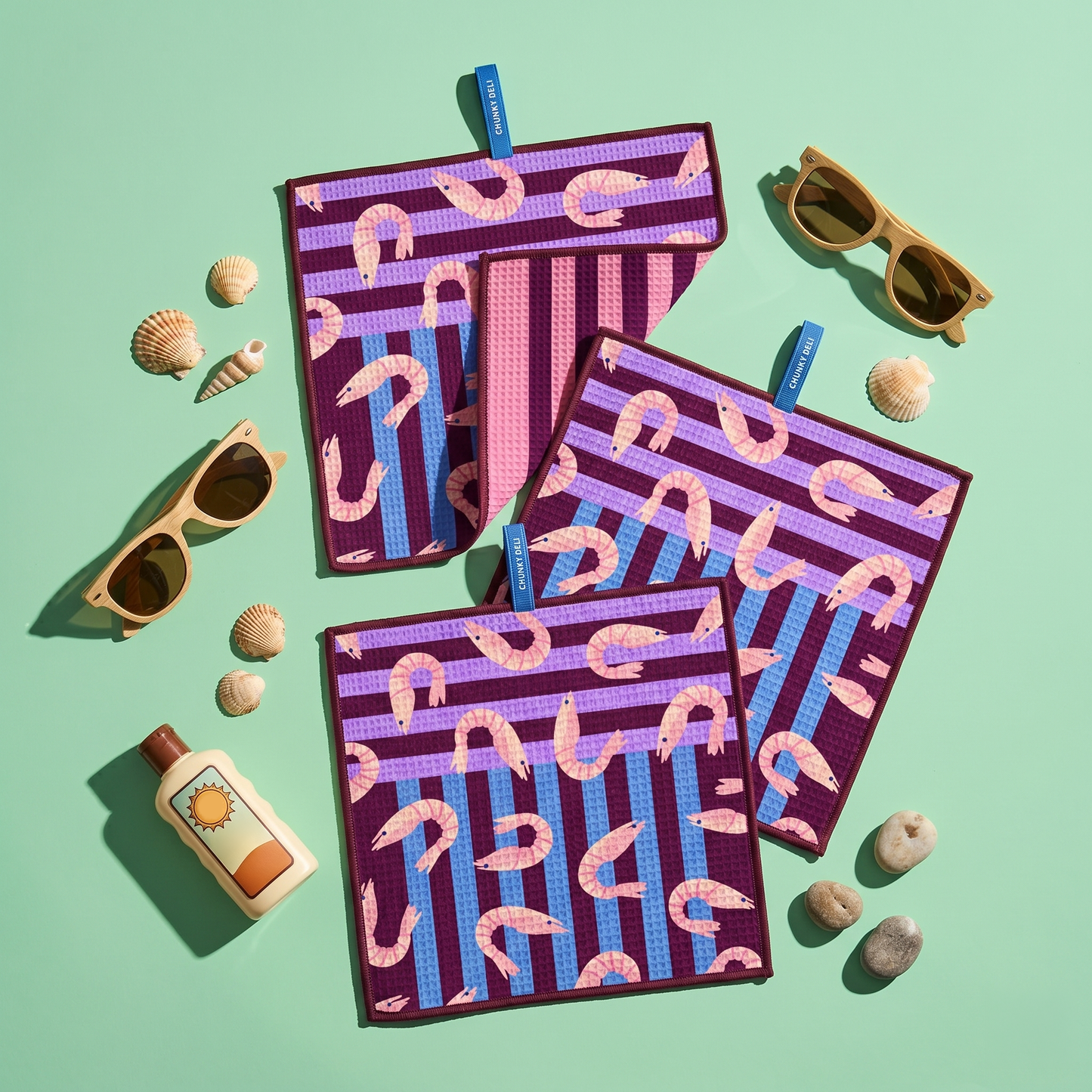 Shrimply Iconic | 3 Pack Clean-Up Cloths
