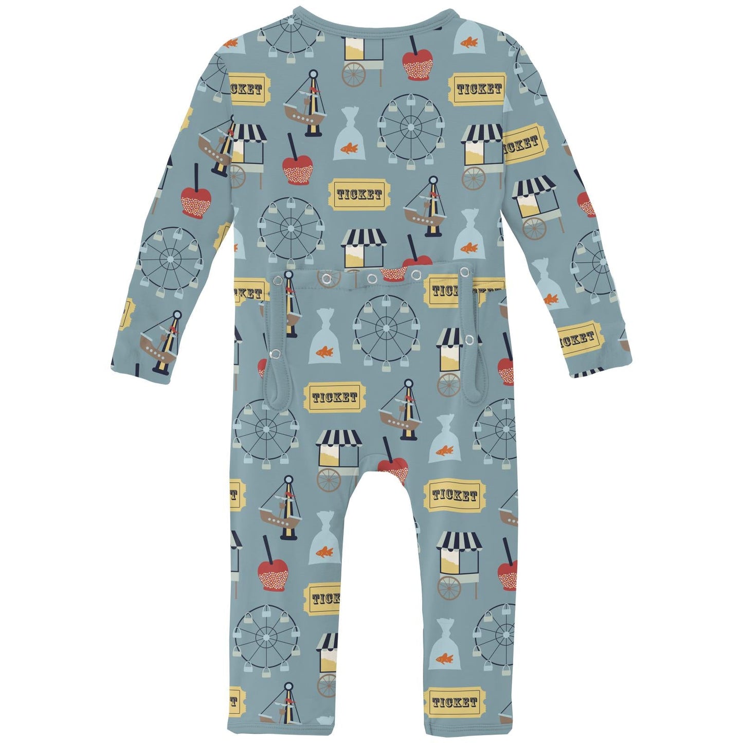 Print Coverall with 2 Way Zipper in Stormy Sea Fall Fair