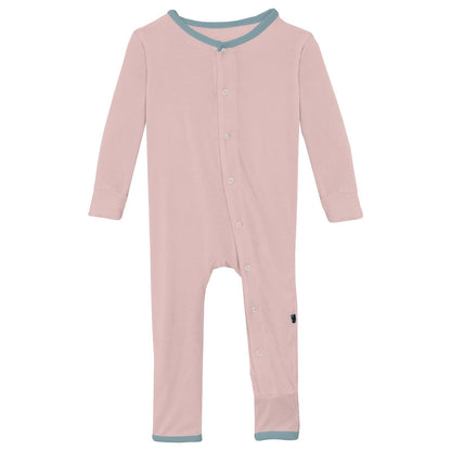 Applique Coverall with Snaps in Baby Rose Whale