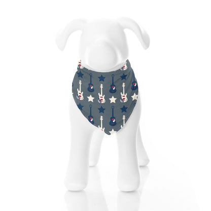 Print Dog Bandana in Slate Guitars and Stars